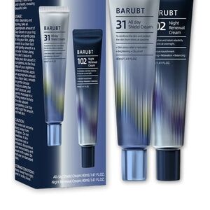 New Sealed All Day Shield Cream and Night Renewal Cream Set - Blue and Silver